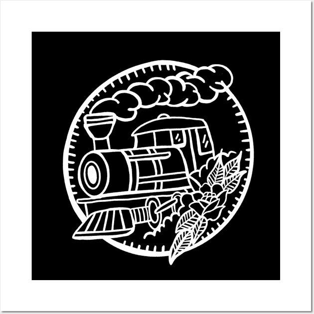 Black train driver train driving design locomotive railway railroad Wall Art by Tropical Blood